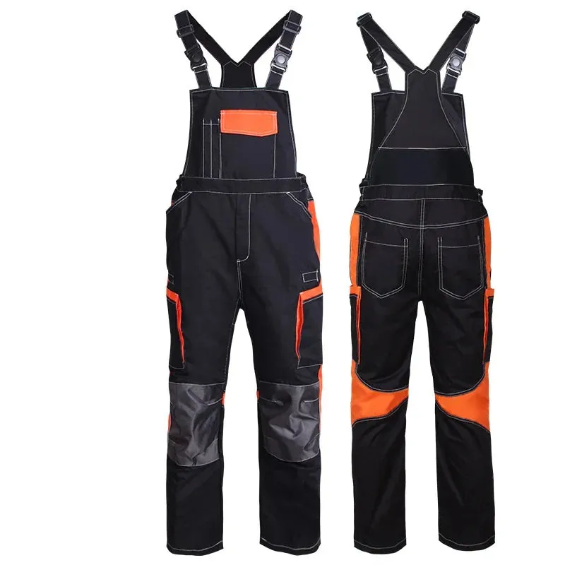 Plus Size Bib Overall Workwear Jumpsuit Sleeveless Coverall Pants with Pockets S-4XL