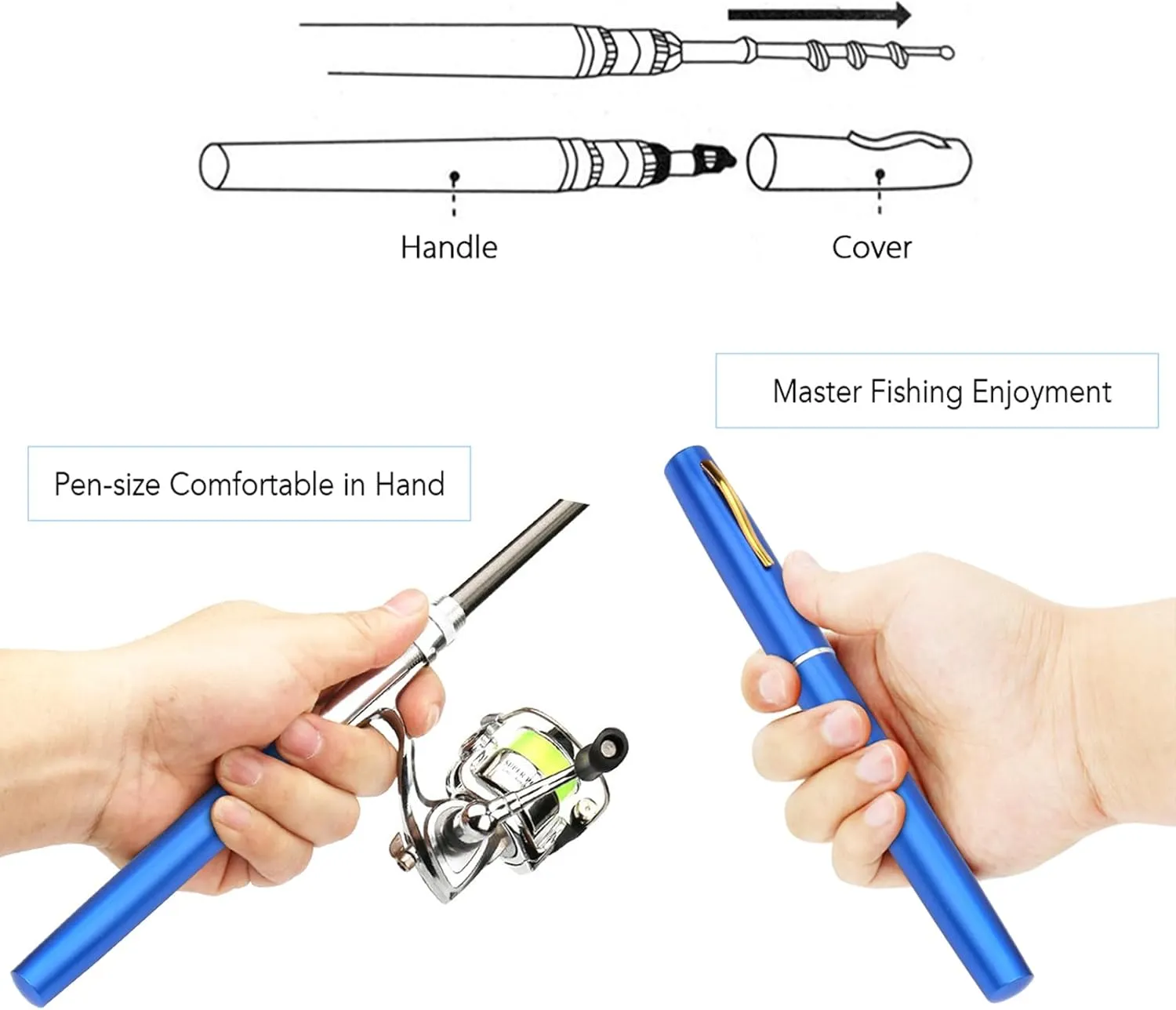 Pocket Collapsible Fishing Rod Reel Combo Mini Pen Fishing Pole Kit Telescopic Fishing Rod Reel Combo Kit