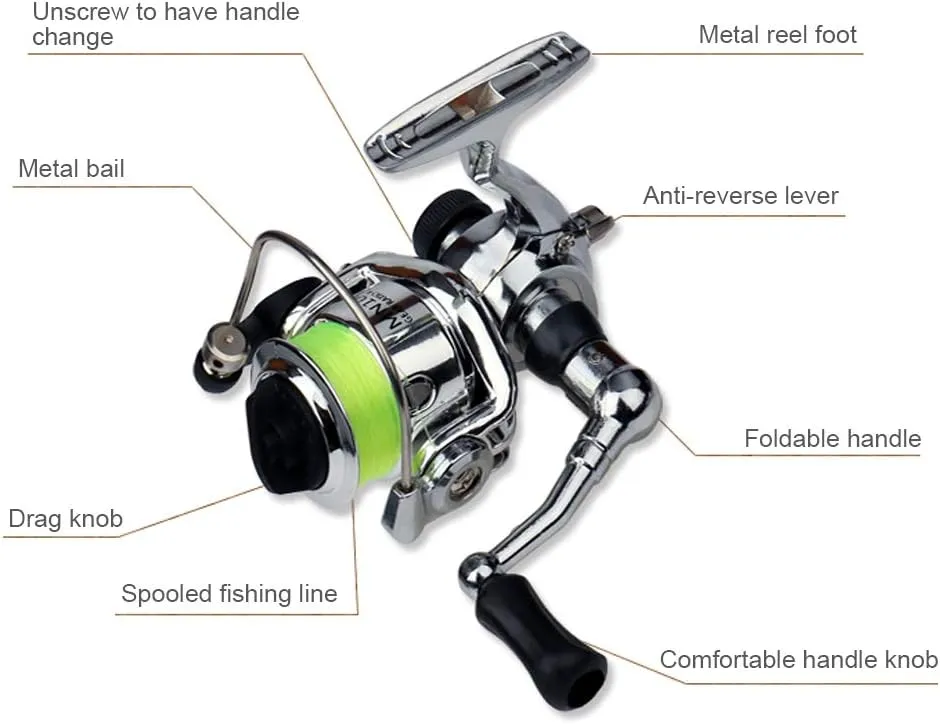 Pocket Collapsible Fishing Rod Reel Combo Mini Pen Fishing Pole Kit Telescopic Fishing Rod Reel Combo Kit