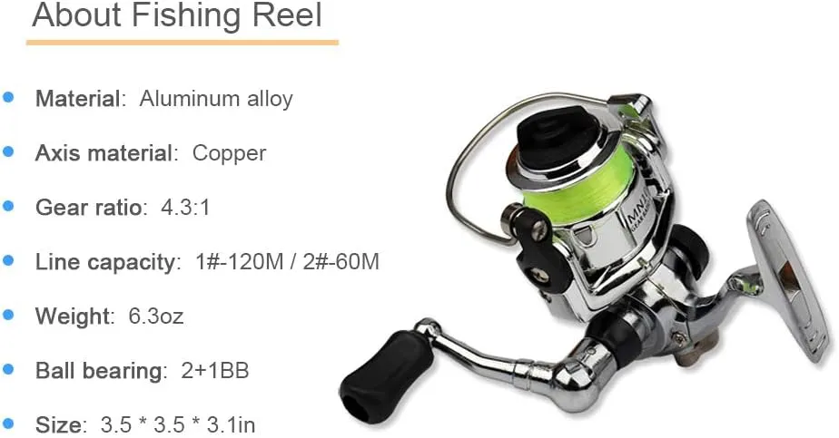 Pocket Collapsible Fishing Rod Reel Combo Mini Pen Fishing Pole Kit Telescopic Fishing Rod Reel Combo Kit