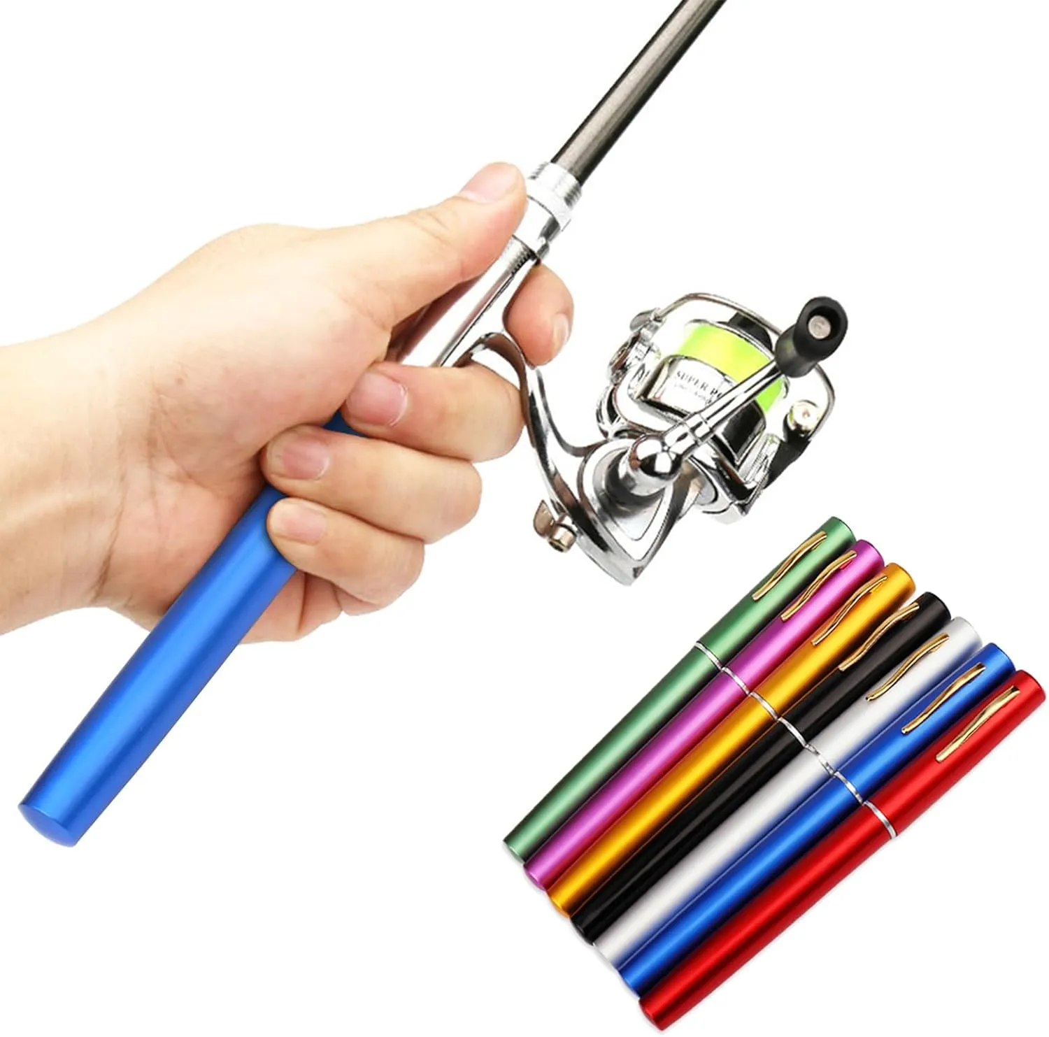 Pocket Collapsible Fishing Rod Reel Combo Mini Pen Fishing Pole Kit Telescopic Fishing Rod Reel Combo Kit