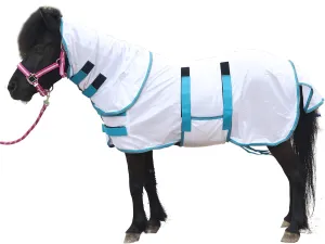 Pony/Mini Horse Fly Sheet Miniature Size 36"-50" Foal Weanling Donkey Adjustable Mesh Rugs Breathable Summer Flysheet White 36