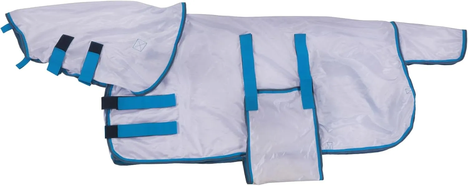 Pony/Mini Horse Fly Sheet Miniature Size 36"-50" Foal Weanling Donkey Adjustable Mesh Rugs Breathable Summer Flysheet White 36