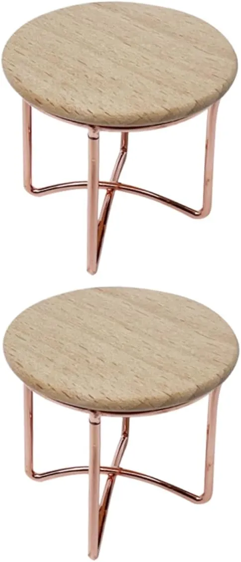 POPETPOP 6pcs Miniature Furniture Doll House End Table Realistic Tea Table Model for Mini House Decoration Cute and Stylish Dollhouse Props for Collectors and Projects