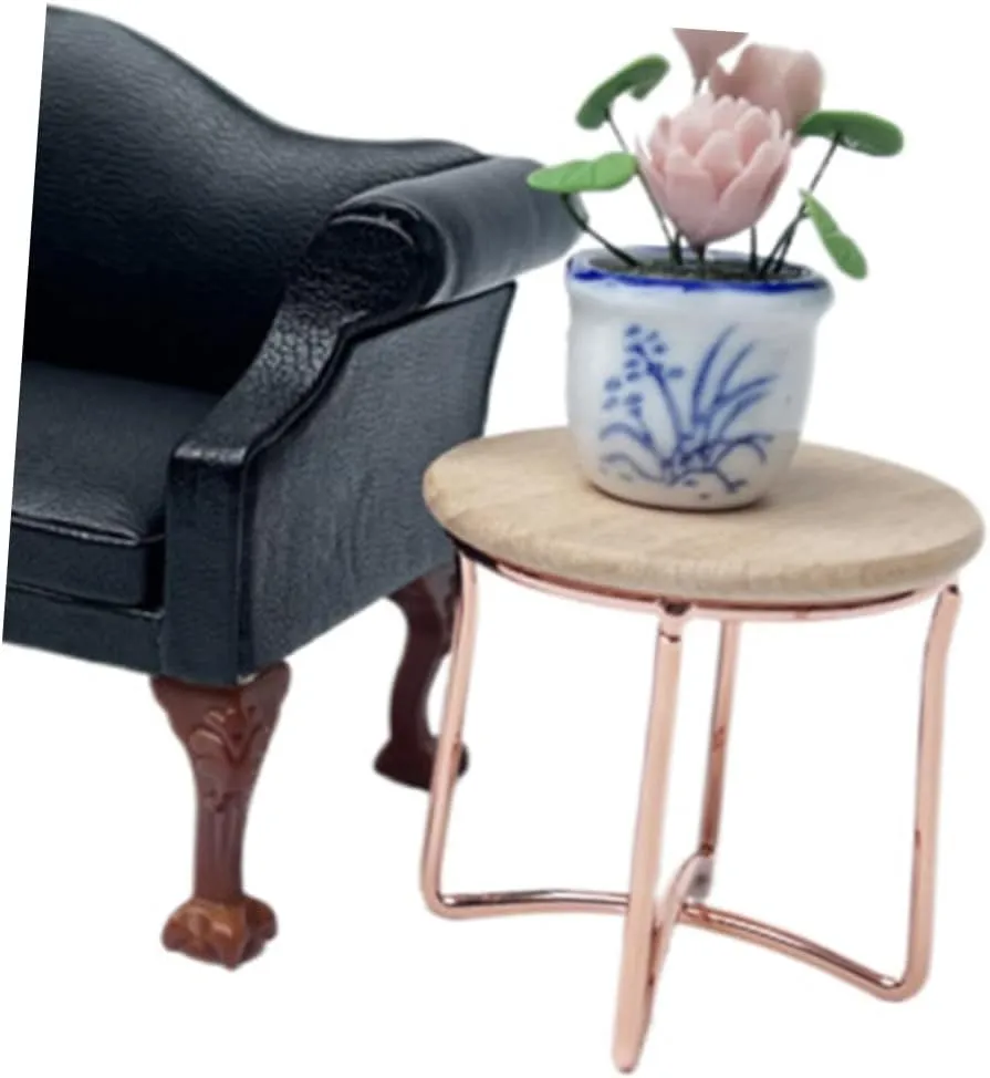 POPETPOP 6pcs Miniature Furniture Doll House End Table Realistic Tea Table Model for Mini House Decoration Cute and Stylish Dollhouse Props for Collectors and Projects