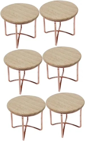 POPETPOP 6pcs Miniature Furniture Doll House End Table Realistic Tea Table Model for Mini House Decoration Cute and Stylish Dollhouse Props for Collectors and Projects
