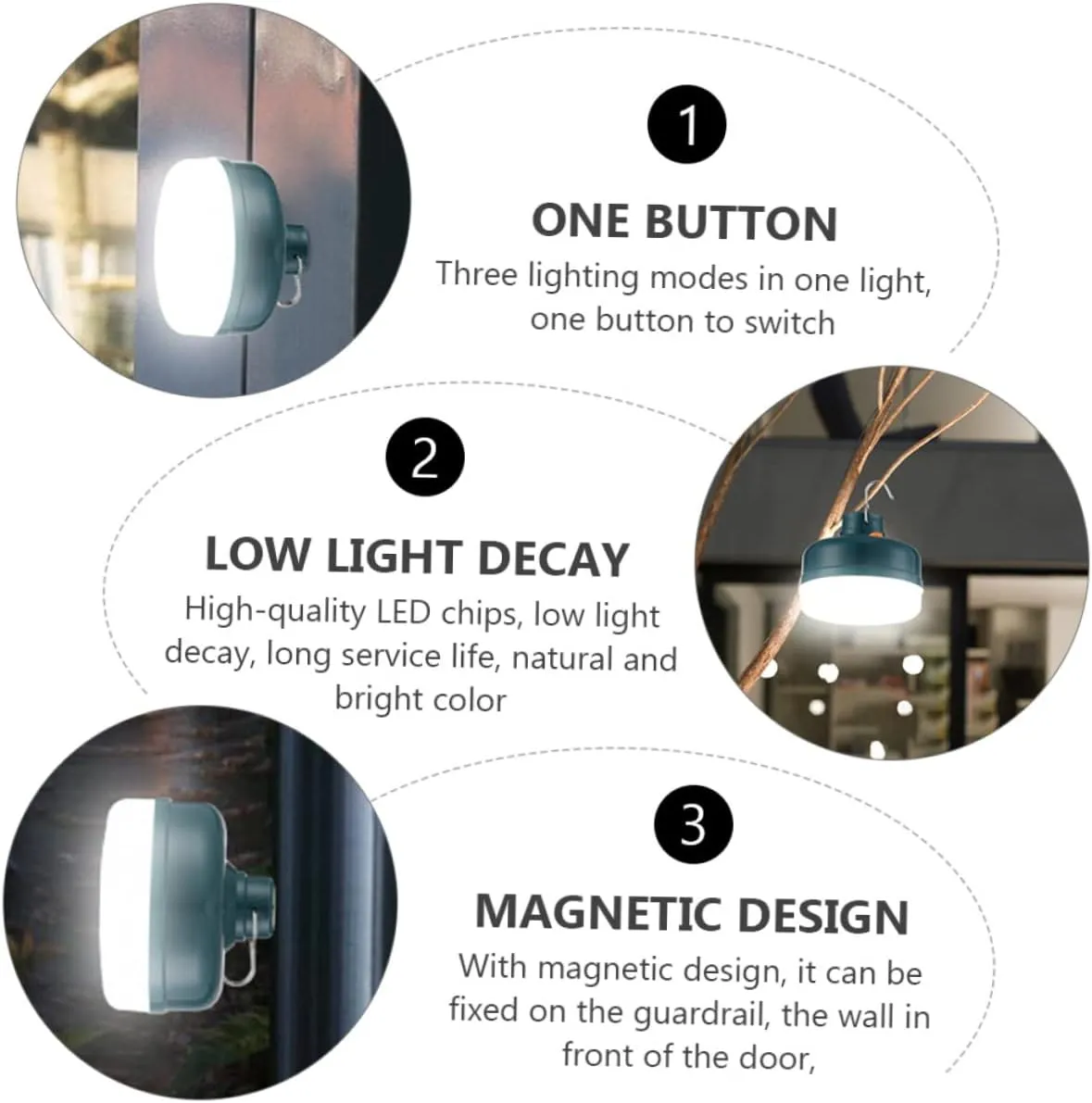 Portable Led Camping Light 240 Degree Beam Large Illumination Hiking Lamp