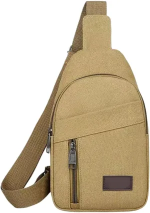Portable Outdoor Canvas Chest Bag Crossbody Bags for Women, Multipurpose Thickened Zipper Shoulder Bag for Travel Use