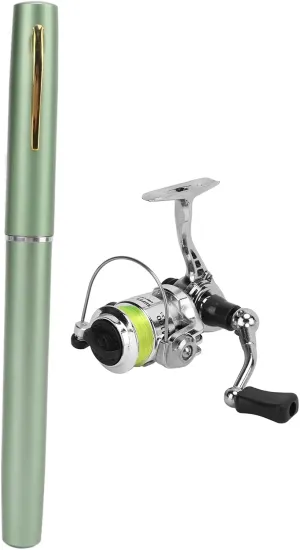 Portable Pen Shape Fishing Rod, Mini Pocket Collapsible Fishing Pole Kit Spinning Fishing Gear Organizer Pole Telescopic Fishing Rod