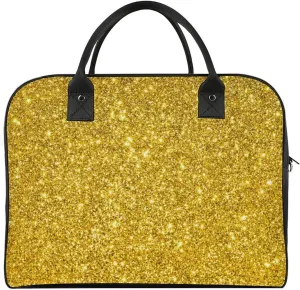 Portable Travel Bag, Oversized Weekender Bag, Large Carry On Bag, Sports Gym Dance Soft Bag For Women And Men Compatible with Beautiful Gold Bling Glitter Sparkles Pattern