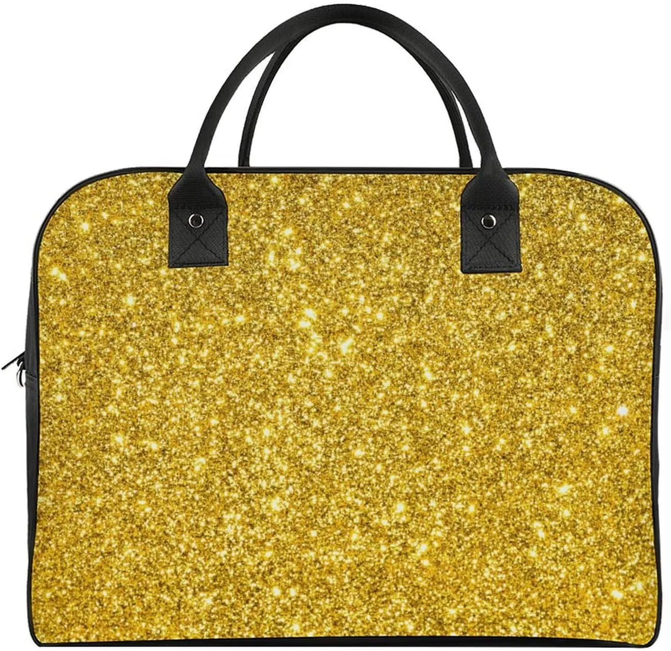 Portable Travel Bag, Oversized Weekender Bag, Large Carry On Bag, Sports Gym Dance Soft Bag For Women And Men Compatible with Beautiful Gold Bling Glitter Sparkles Pattern
