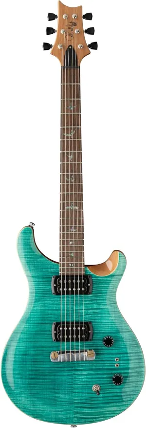 PRS Guitars 6 String SE Pauls Electric Guitar, Turquoise with Gig Bag, Right, (103495::TU:)