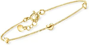 Pure Collection by Ross-Simons Italian 18kt Gold Vermeil Mini Heart Station Bracelet