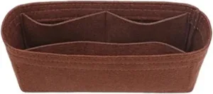 Purse Organizer Insert Bag Organizer Insert For Handbag Organiser Divider Shaper Protector Compartment Inner Lining(Coffee simple,Samll)