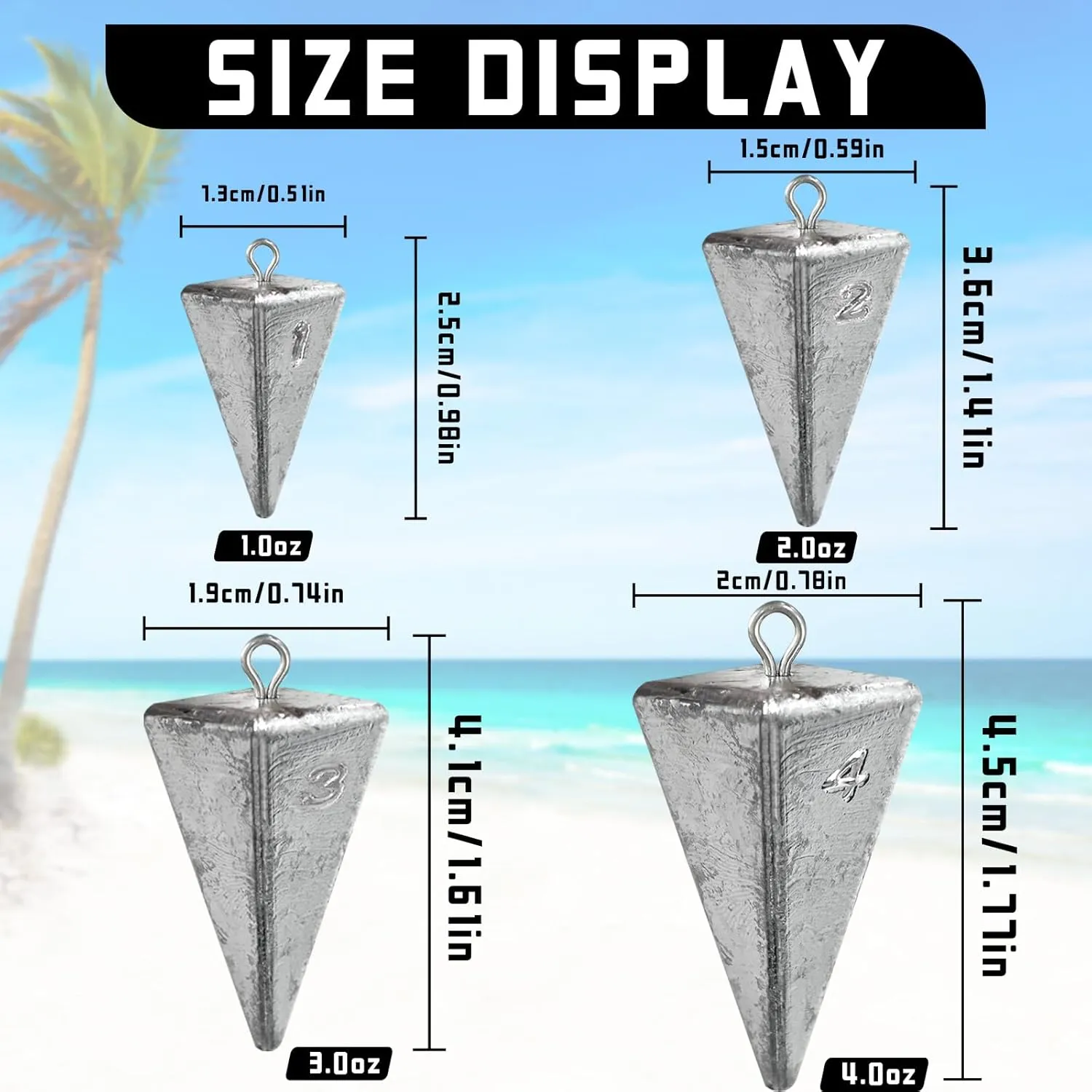 Pyramid Sinkers Fishing Weights Pyramid Weights for Fishing Surf Fishing Weights for Saltwater Fishing Gear Tackle