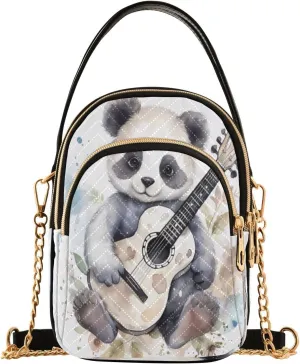 Quilted Crossbody Bags for Women,Cute Funny Panda Bear Women's Crossbody Handbags Animals Small Travel Purses Phone Bag