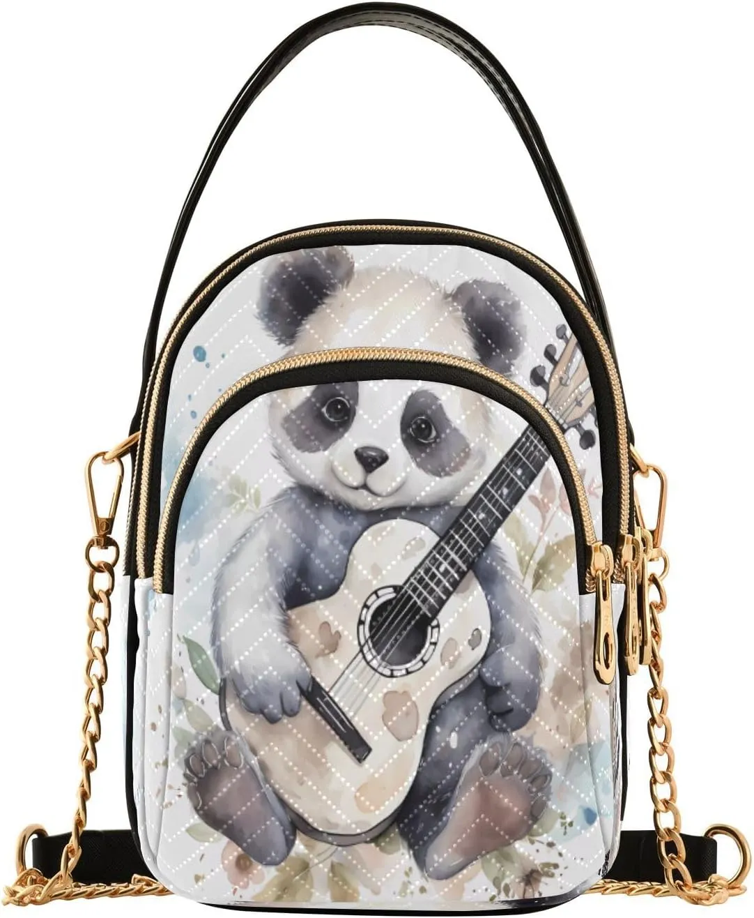 Quilted Crossbody Bags for Women,Cute Funny Panda Bear Women's Crossbody Handbags Animals Small Travel Purses Phone Bag