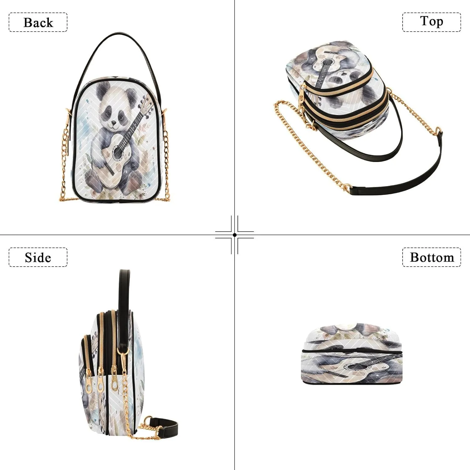 Quilted Crossbody Bags for Women,Cute Funny Panda Bear Women's Crossbody Handbags Animals Small Travel Purses Phone Bag