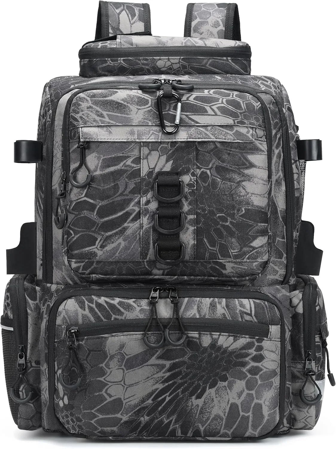 Rabjen Fishing Tackle Backpack, 45L Storage Waterproof Travel Bag Store Fishing Gear with Insulated Top Pocket