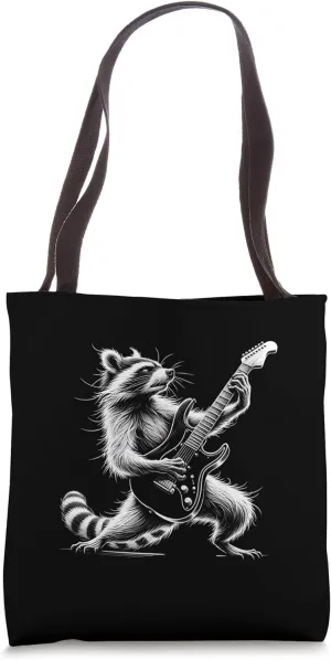 Raccoon Rocker Rocks the Stage with His Guitar Tote Bag