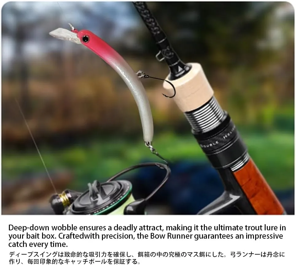 Ray Bow-Runner Trout Lure - 6.5 cm Jerkbait Style Lure for Trophy Trout, 3D Eye, Design for Trout Fishing