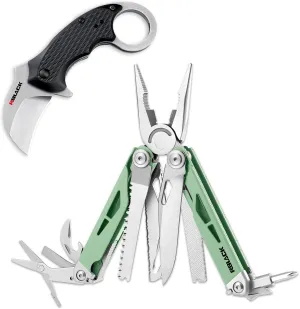 Rblack 21-in-1 Multitool Pliers and Karambit Folding Knife, Great Multitool with EDC Knife Set