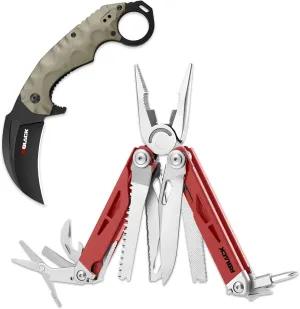 Rblack 21-in-1 Multitool Pliers and karambit folding knife, Great Multitool with EDC Knife Set