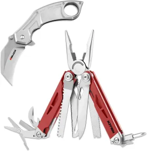 Rblack 21-in-1 Multitool Pliers and Karambit Folding Knife, Great Multitool with EDC Knife Set