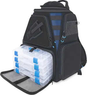 Reaction Tackle Fishing Backpack with 4 Tackle Trays – Includes 4X 3600 Storage Boxes