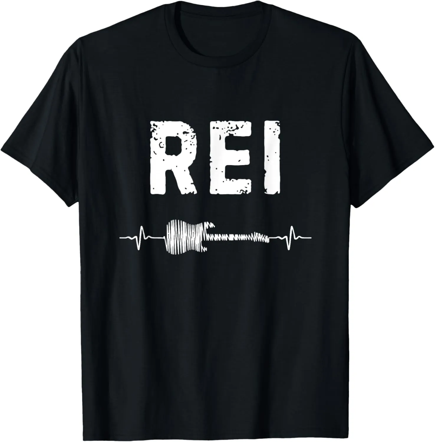 Rei Guitar Heartbeat Music Guitarist Retro Vintage T-Shirt