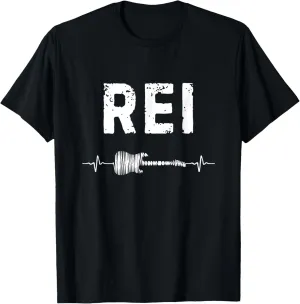 Rei Guitar Heartbeat Music Guitarist Retro Vintage T-Shirt