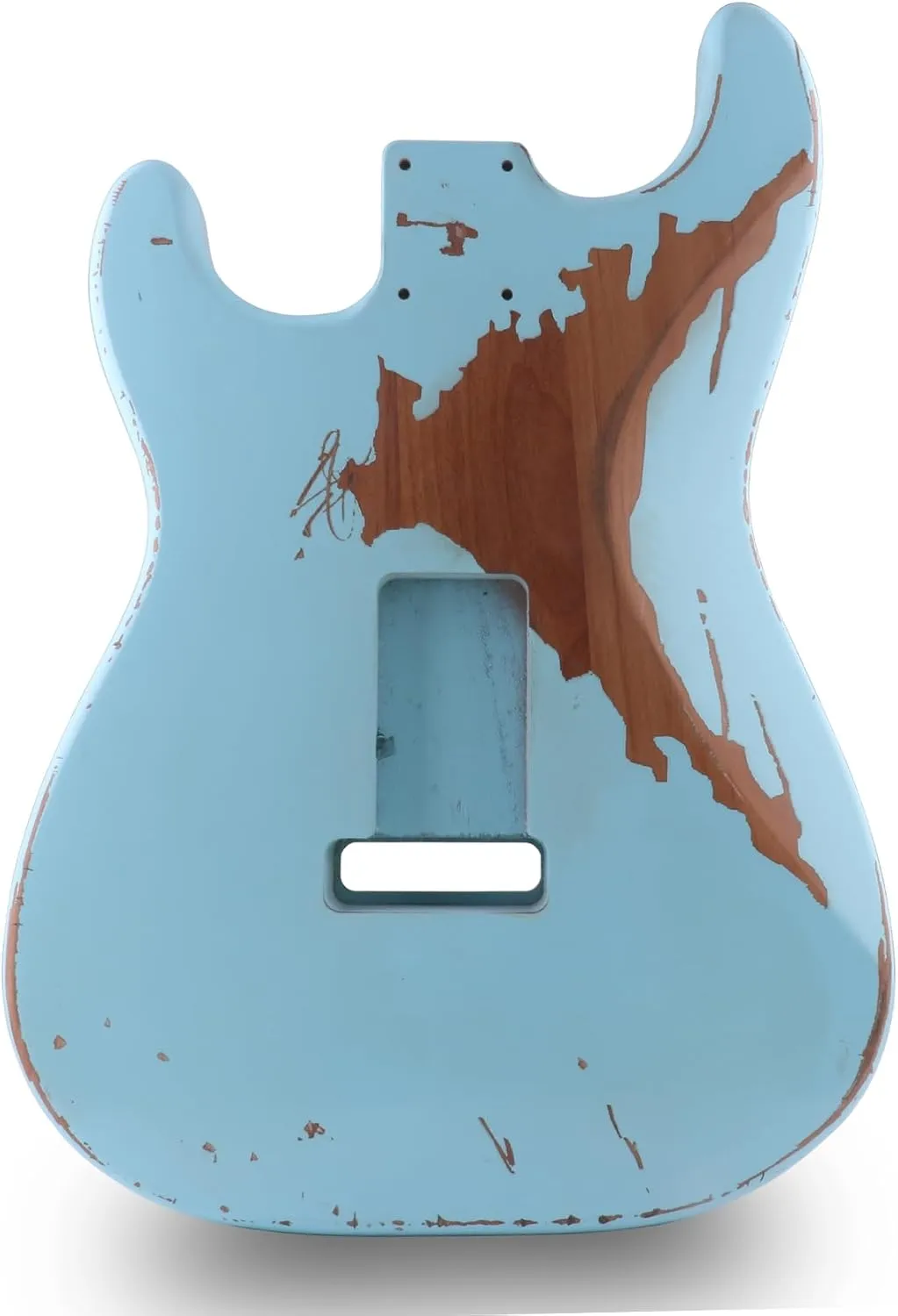 Relic Electric Guitar Body Nitro Top Alder Wood ST Style DIY Guitar Body S-S-S Sonic Blue.