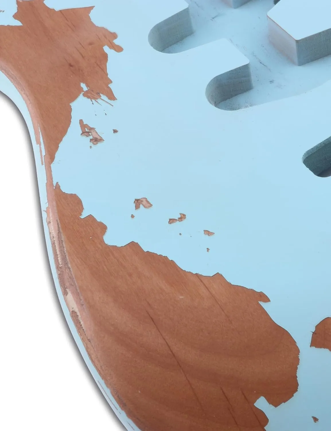 Relic Electric Guitar Body Nitro Top Alder Wood ST Style DIY Guitar Body S-S-S Sonic Blue.
