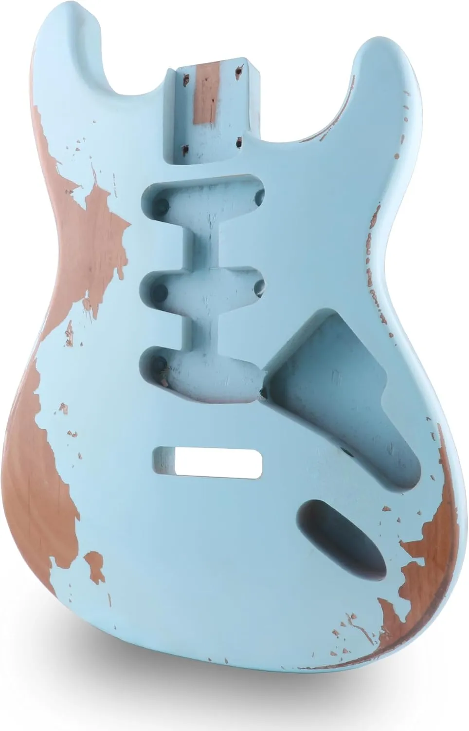 Relic Electric Guitar Body Nitro Top Alder Wood ST Style DIY Guitar Body S-S-S Sonic Blue.