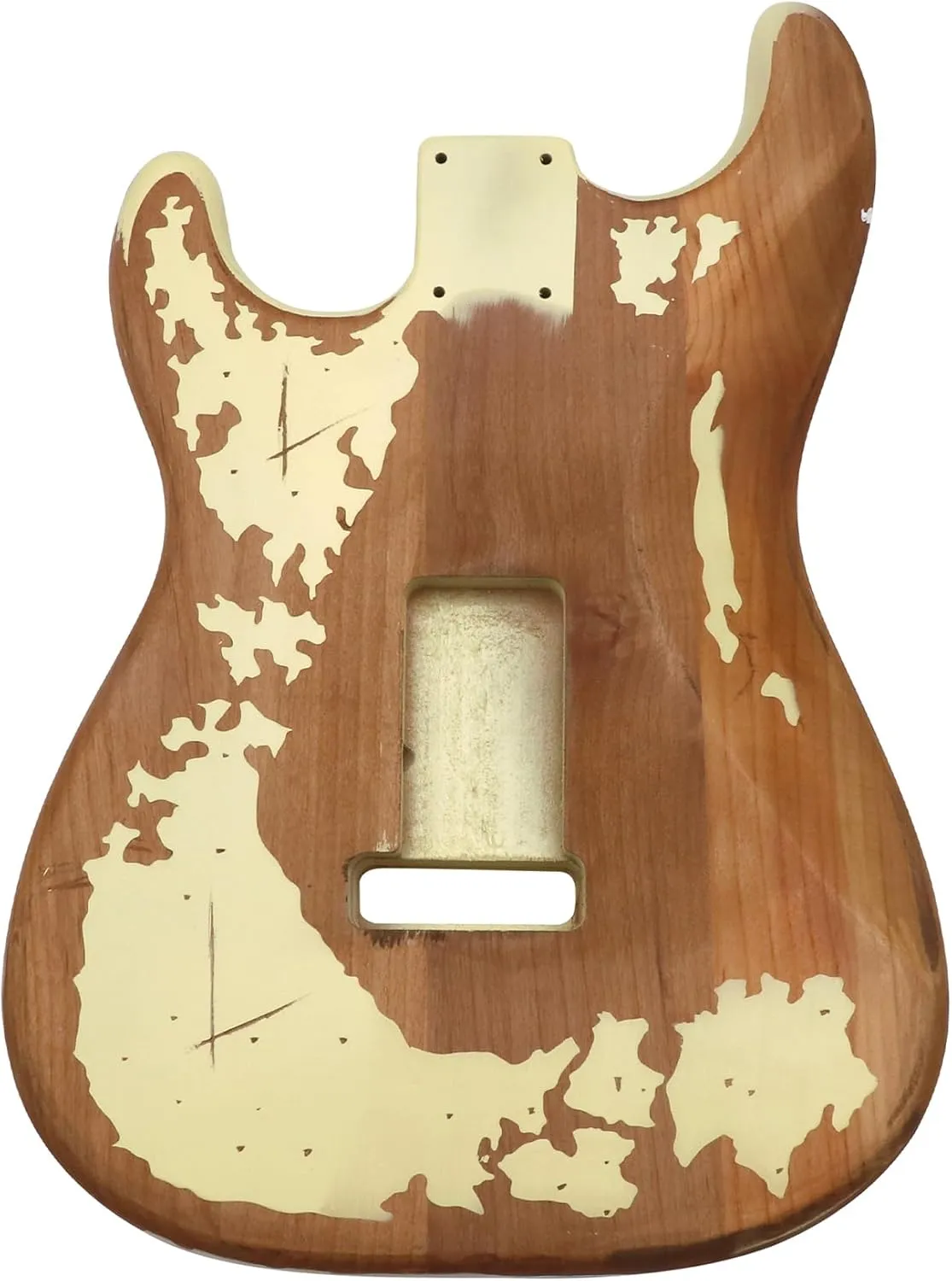 Relic Electric Guitar Body ST Style Nitro Alder DIY Guitar Body HSH Relic Cream Yellow.