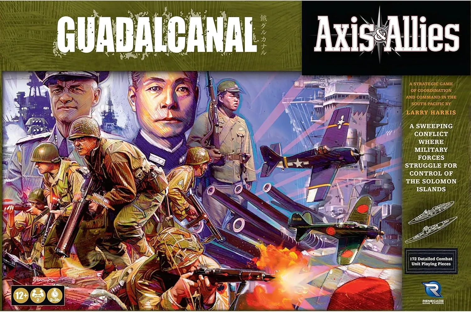 Renegade Game Studios Axis & Allies: Guadalcanal Strategy Board Game for 2 Players | Ages 12  | 120-80 Min