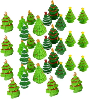 Resin Christmas Tree Decorations Mini Xmas Tree Lights Set Perfect for Home Office Present for Family Friends Colleagues Style