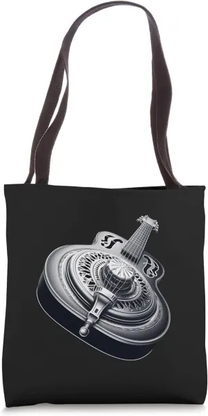 Resonator Guitar Vintage Retro Black an White Guitar Classic Tote Bag