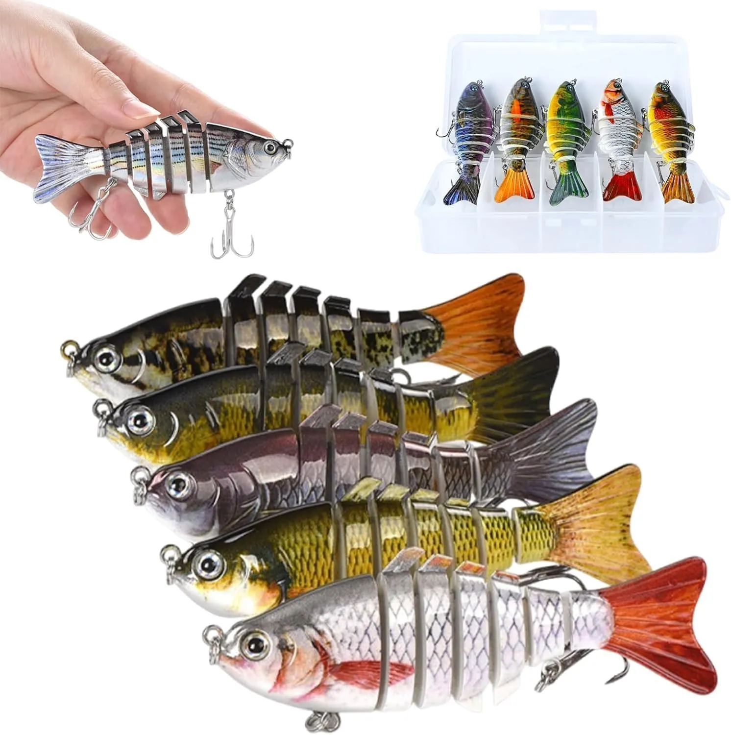Robotic Fishing Lure, 3D Swimming Bait for Freshwater & Saltwater, Fishing Gear Attracts Fishing Lures Walleye Trout Bass for Beginners, Amateurs and Professionals
