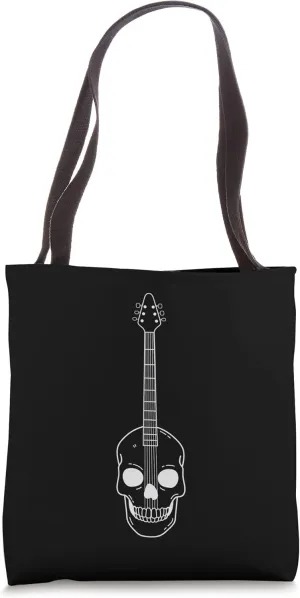 Rock & Roll Skeleton Guitar Player Figurine Music Lover Tote Bag