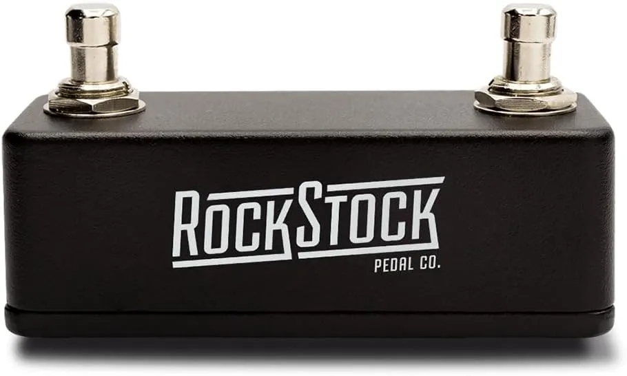 Rock Stock Dual Foot Switch Pedal - Versatile TRS Auxiliary Guitar Pedal - Expand Your Multi Effects Processor - Hand Wired and Built for the Road (Matte Black)