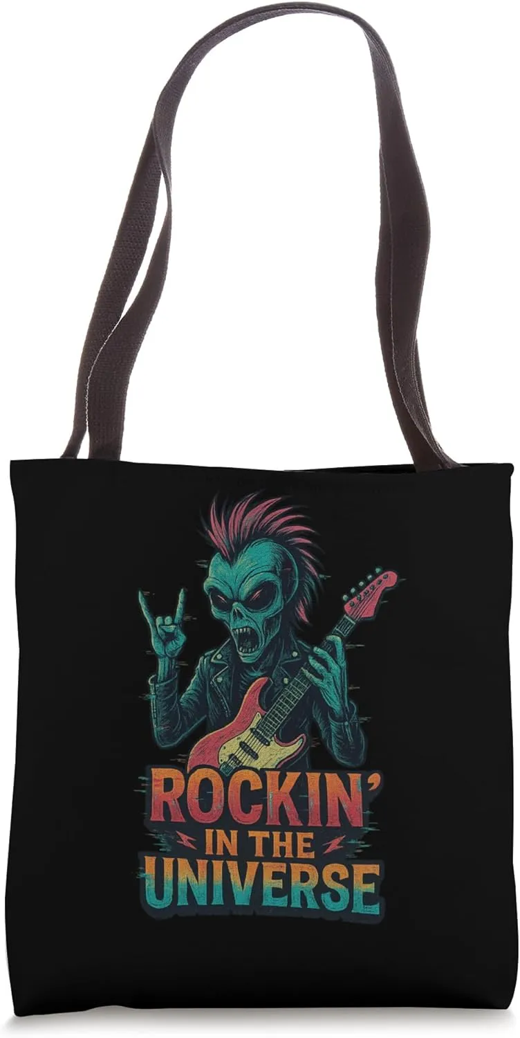 Rockin Alien Punk - Intergalactic Rebel Style Design Tote Bag