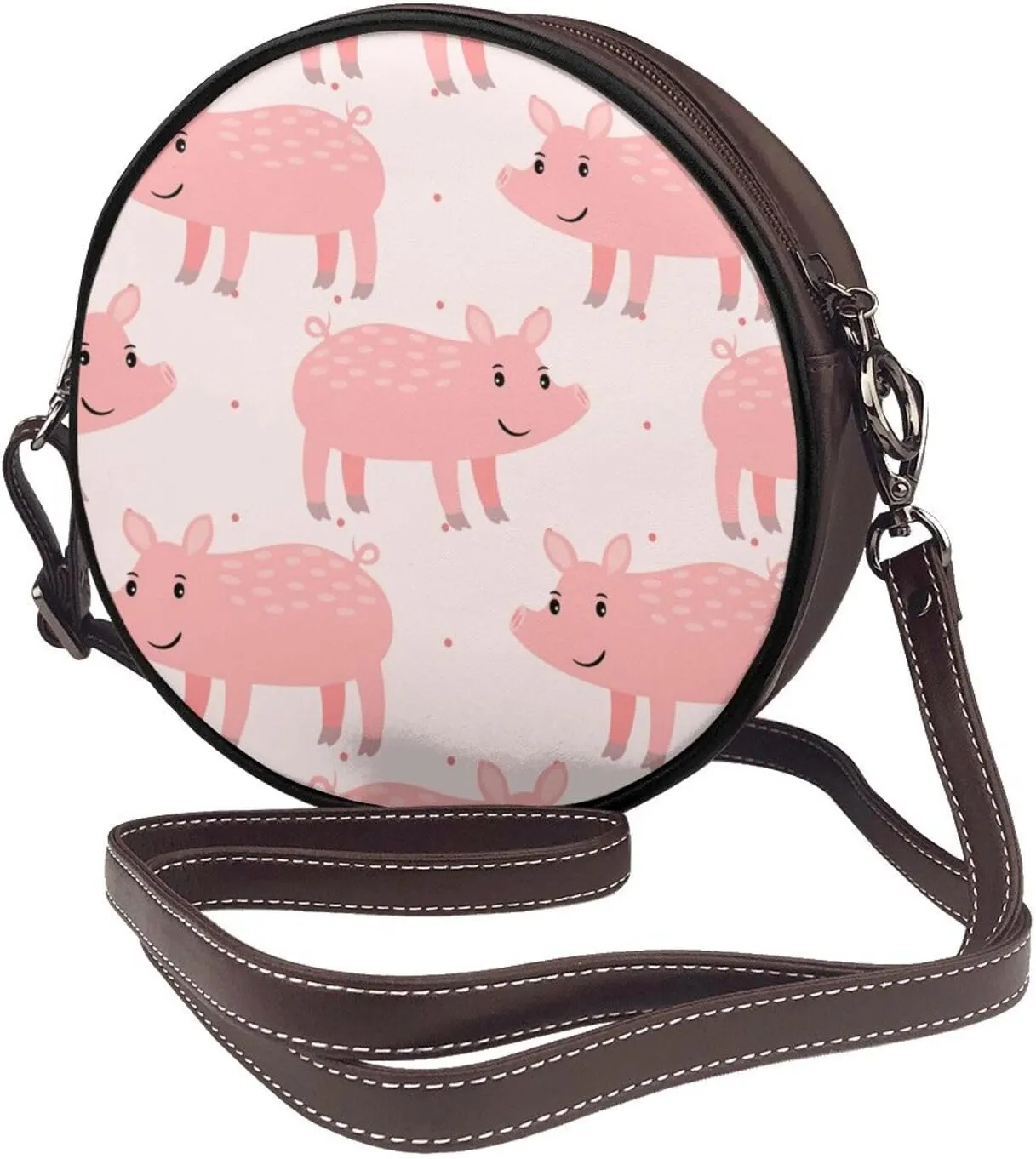 Round Crossbody Shoulder Bag Circle Purse Handbags for Women Small Fashion Clutch Evening Wallet