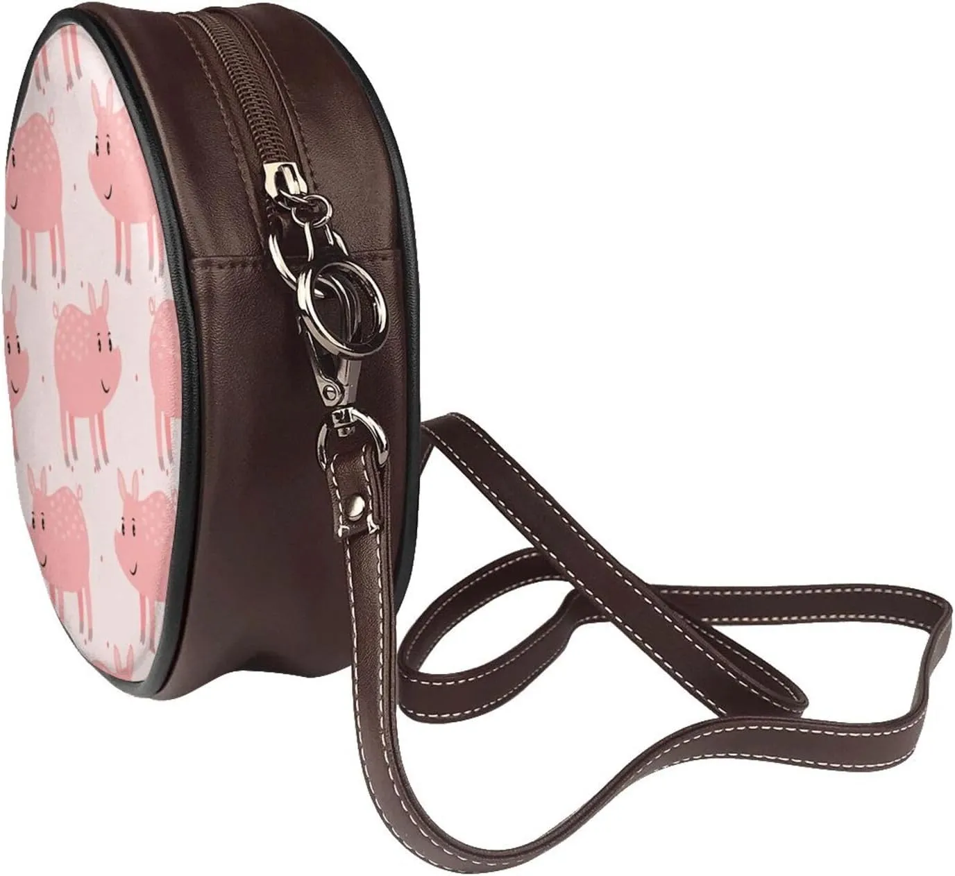 Round Crossbody Shoulder Bag Circle Purse Handbags for Women Small Fashion Clutch Evening Wallet