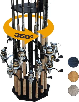 Rush Creek Creations | Rod Holder for 16 Fishing Poles, Garage Organization and Storage, for Reels, Gear, Accessories, Tackle Box