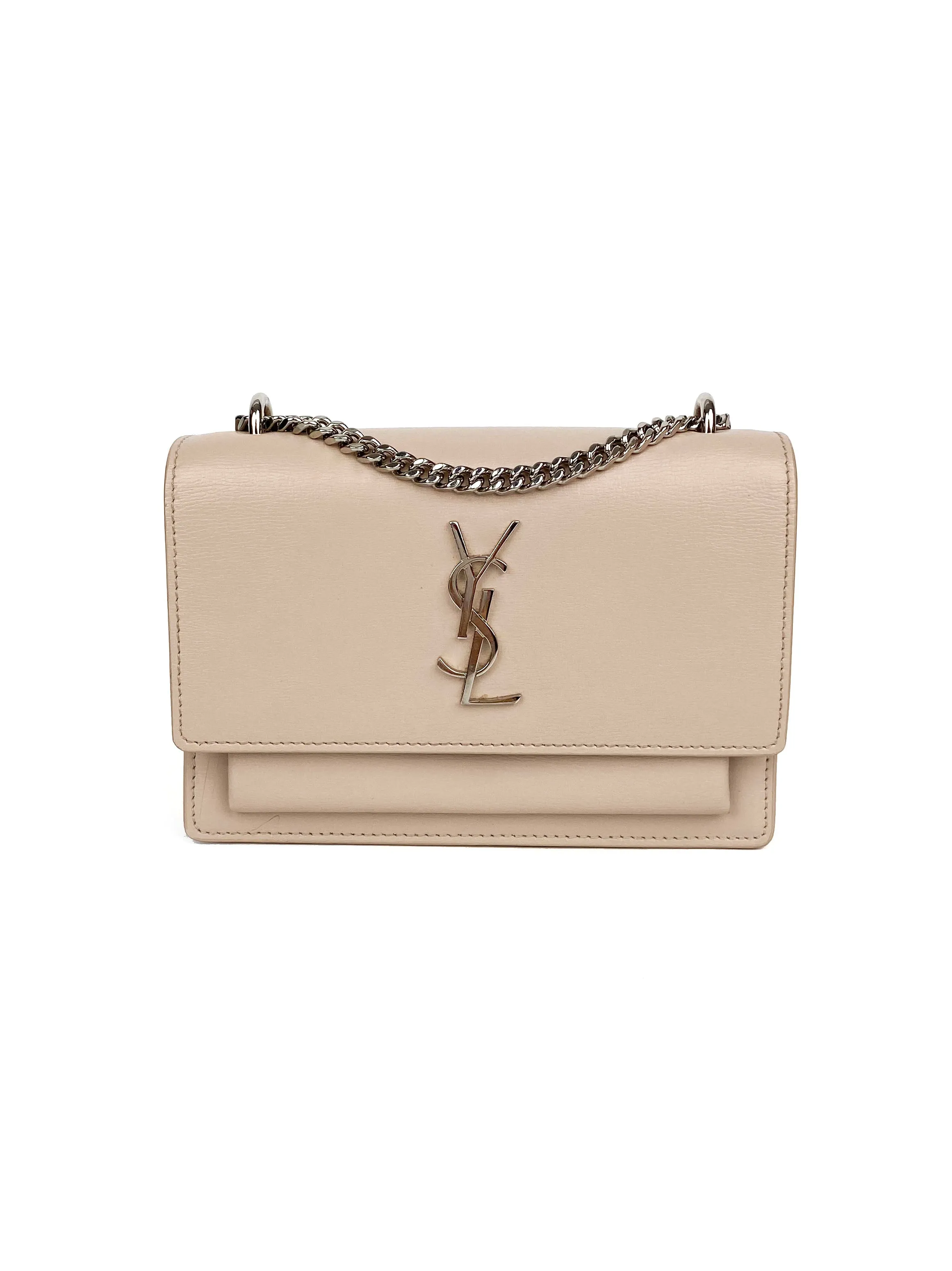 Saint Laurent Light Pink Sunset Chain Wallet