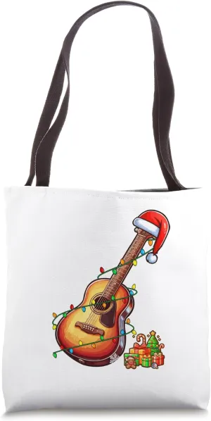 Santa Guitar Christmas Instrumentalist Lover Player Team Tote Bag