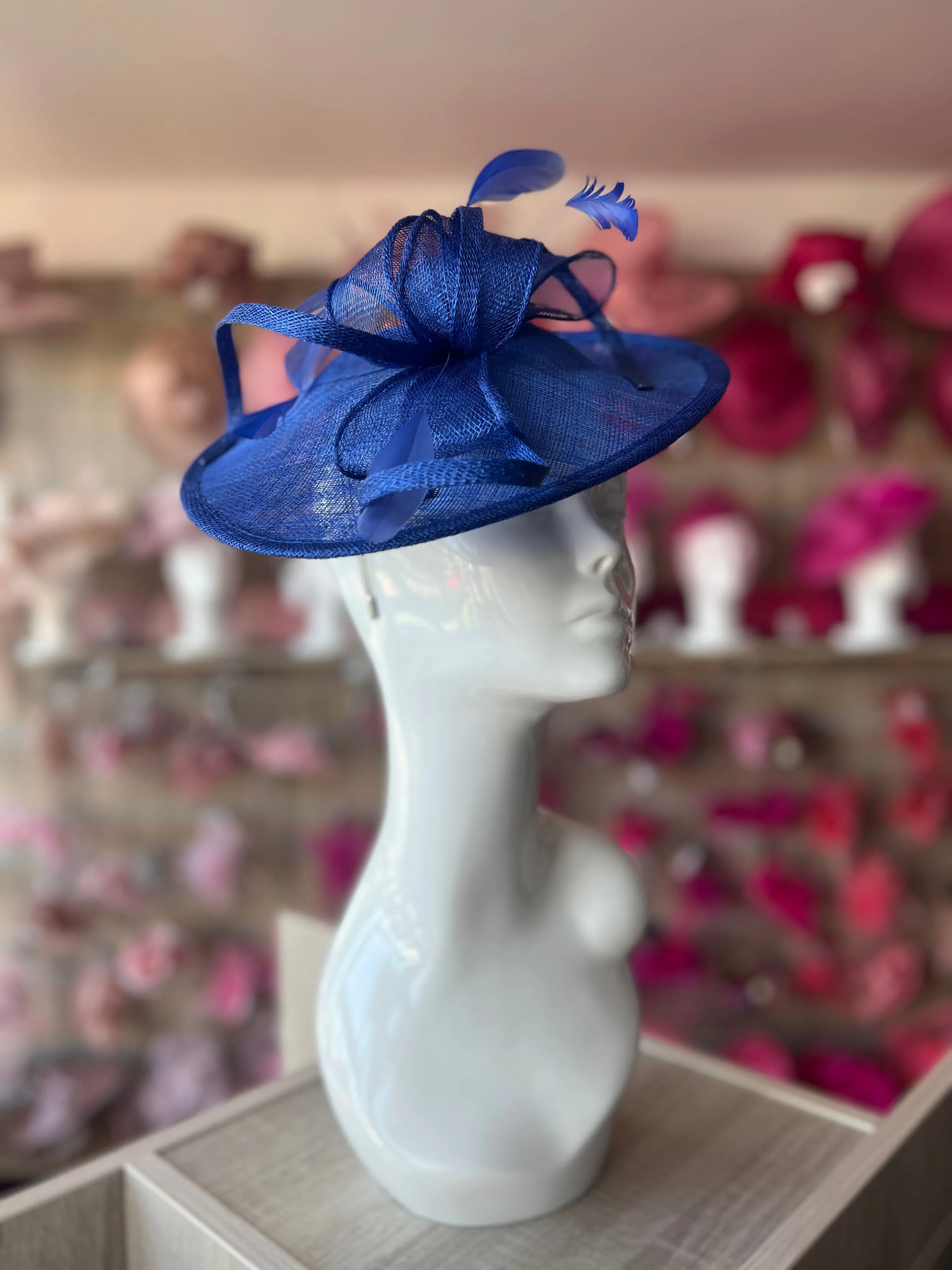 Sapphire Blue Teardrop Disc Fascinator