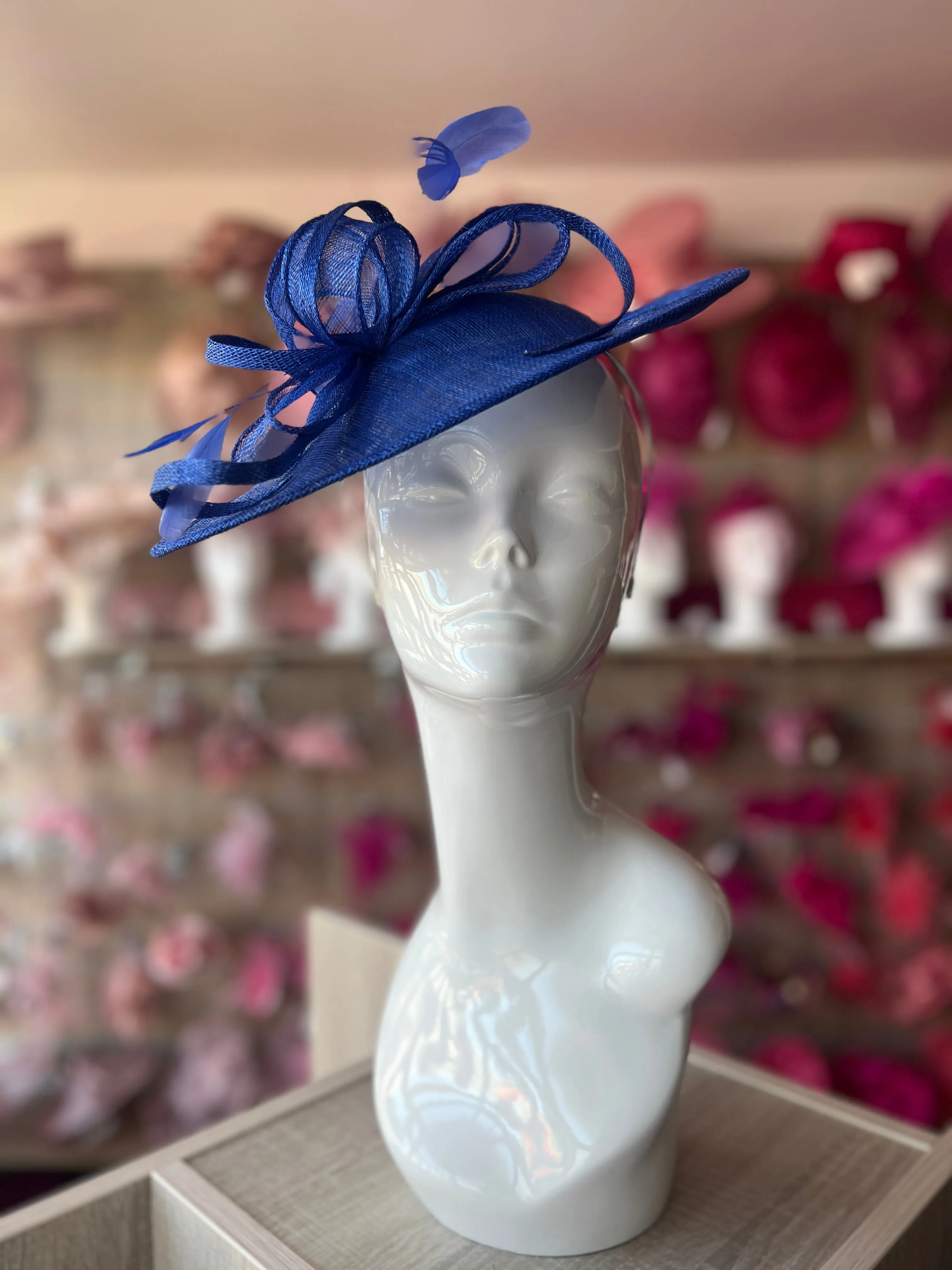 Sapphire Blue Teardrop Disc Fascinator