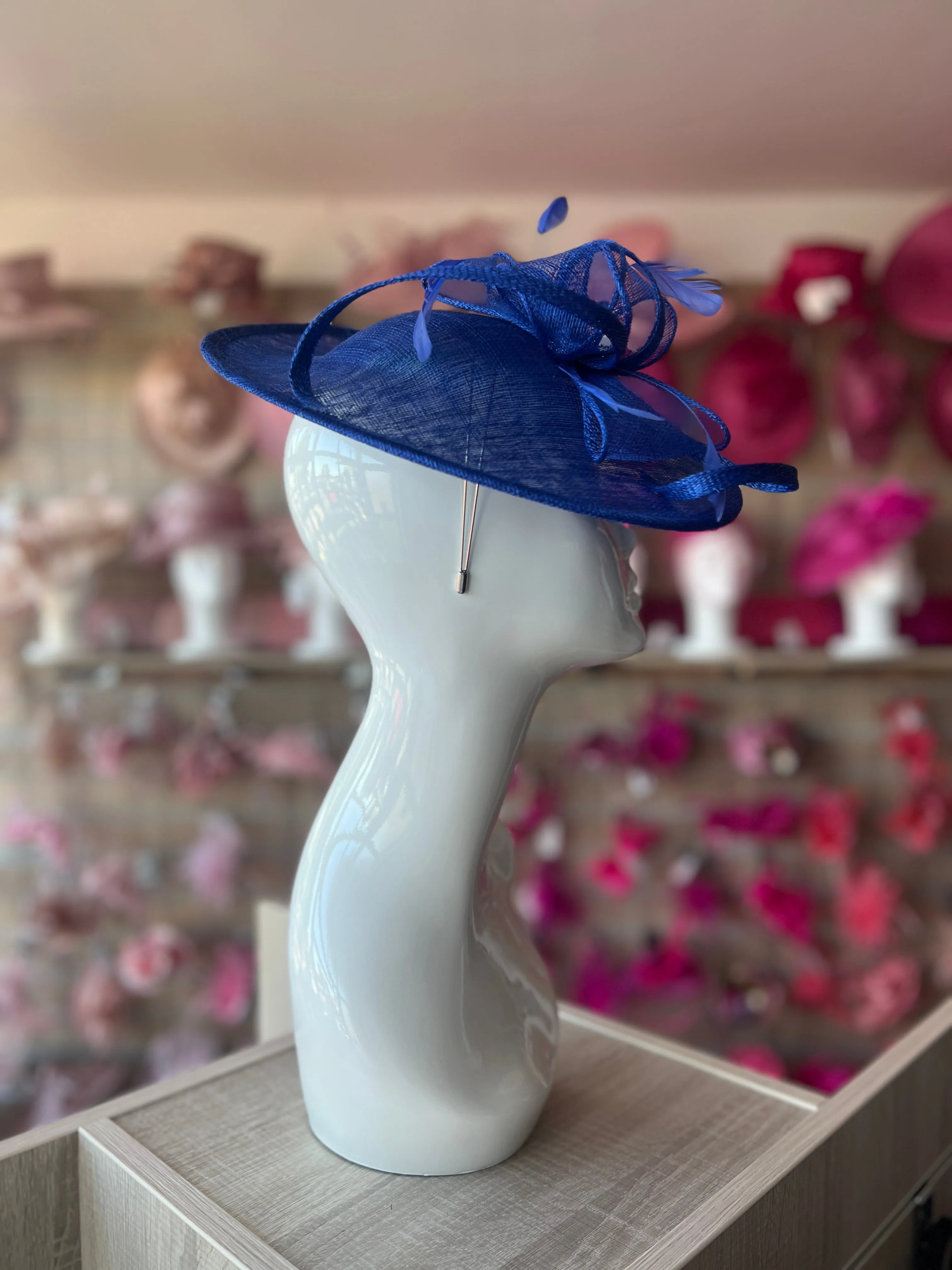 Sapphire Blue Teardrop Disc Fascinator